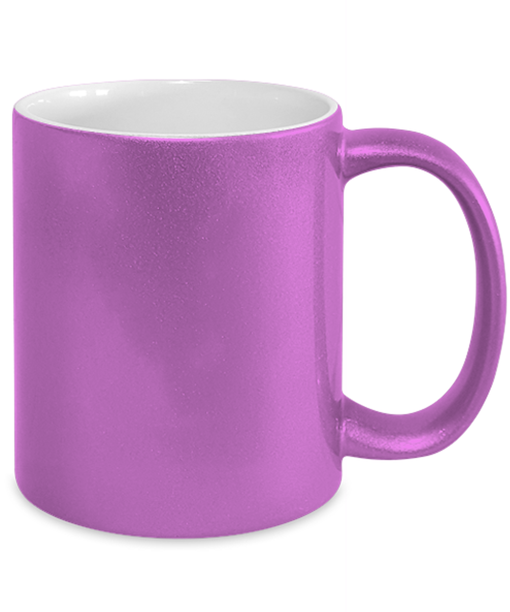 Mom turned upside down spells wow1, pink Coffee Mug, Coffee Cup metallic 11oz. Model 60044