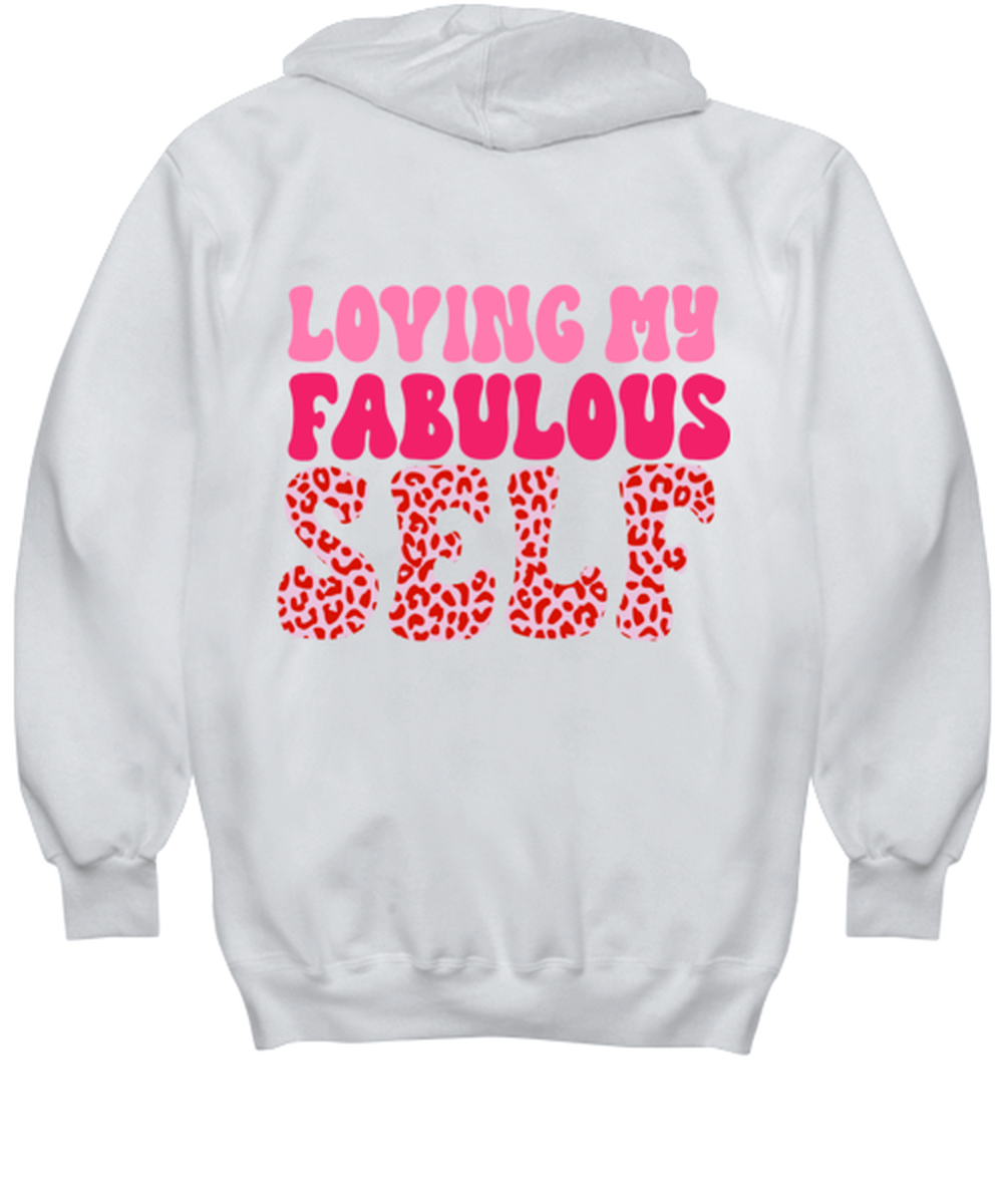 Loving my fabulous self, white hoodie. Model 60053