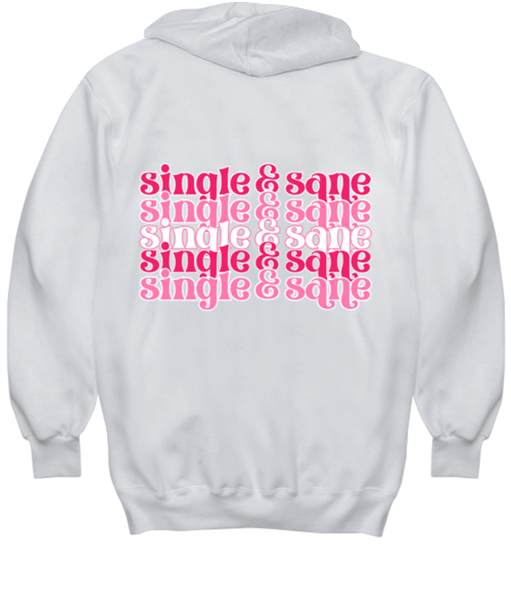 Single and sane, white hoodie. Model 60053