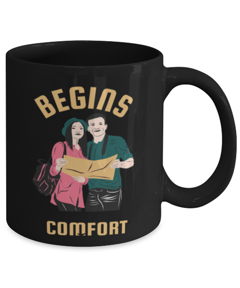Life Begins at the End, black Coffee Mug, Coffee Cup 11oz. Model 60071