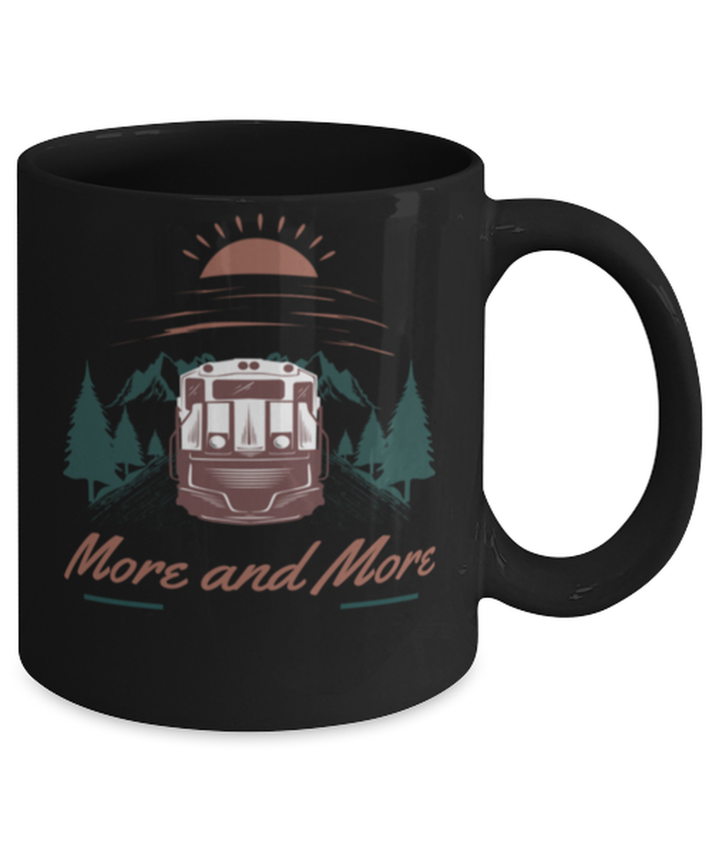 More and More Adventure, black Coffee Mug, Coffee Cup 11oz. Model 60071