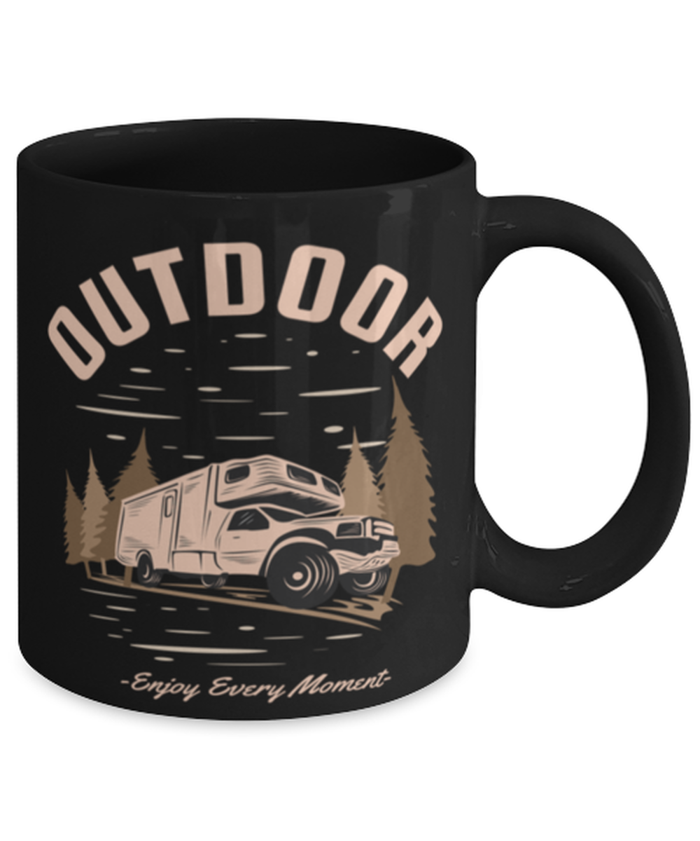 Outdoor Enjoy Every Moment, black Coffee Mug, Coffee Cup 11oz. Model 60071