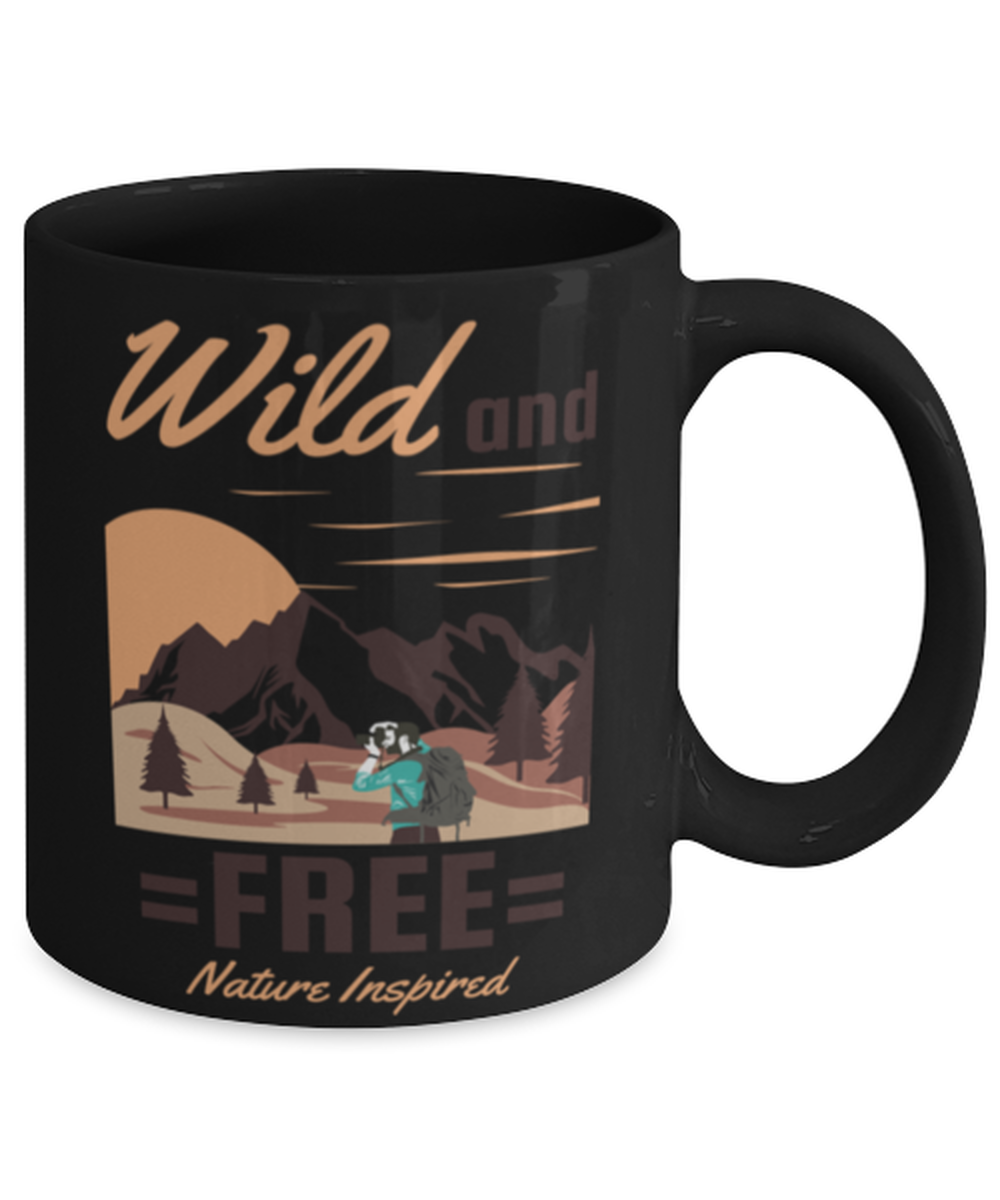 Wild and Free, black Coffee Mug, Coffee Cup 11oz. Model 60071