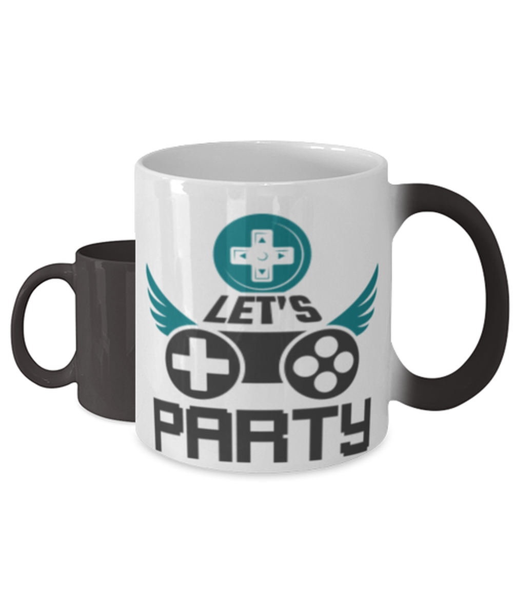 lets party, Heat Sensitive Color Changing Coffee Mug, Magic Coffee Cup. Model 60089