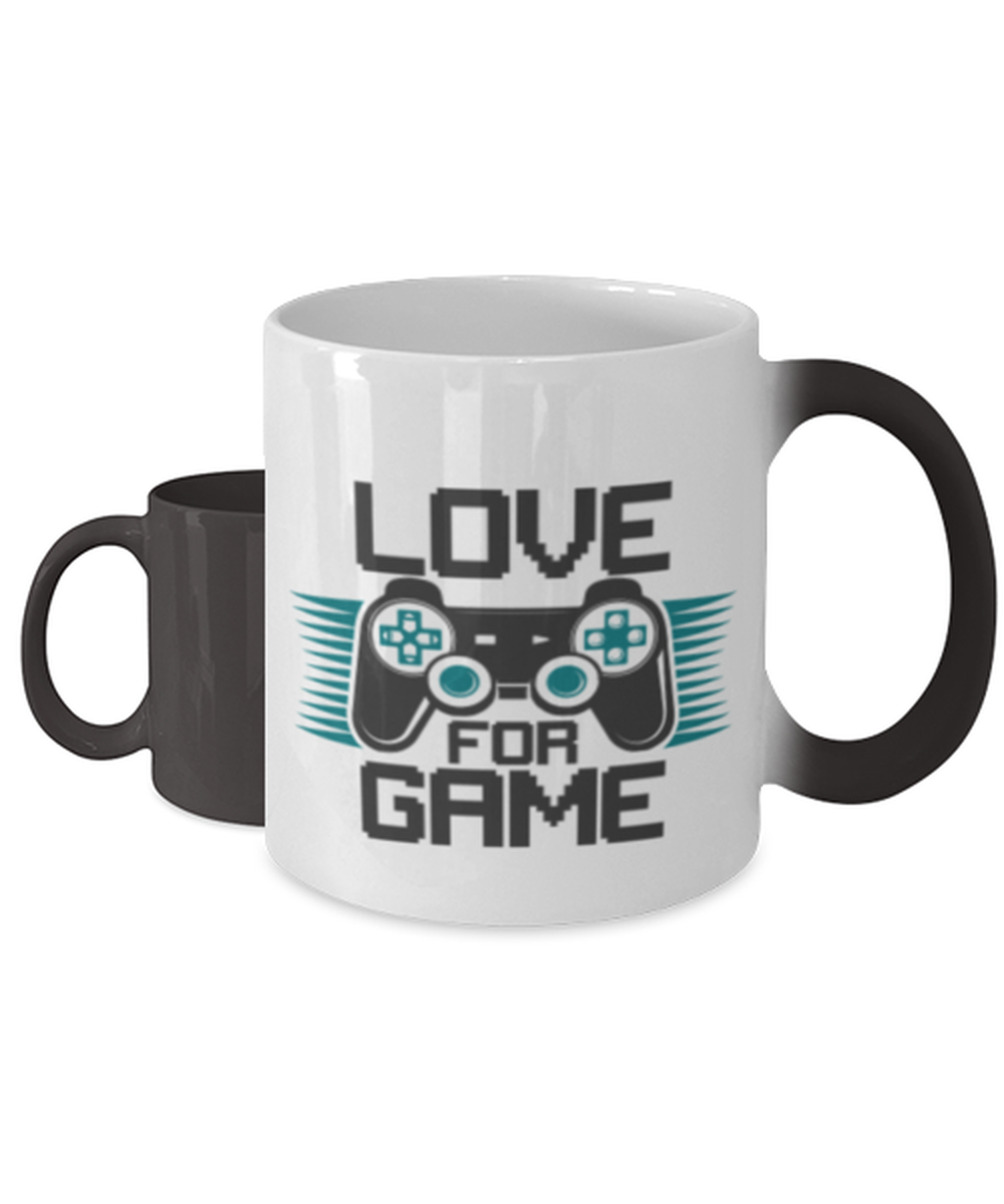 Love for game, Heat Sensitive Color Changing Coffee Mug, Magic Coffee Cup. Model 60089