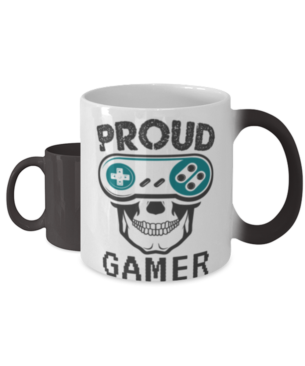 Proud Gamer, Heat Sensitive Color Changing Coffee Mug, Magic Coffee Cup. Model 60089