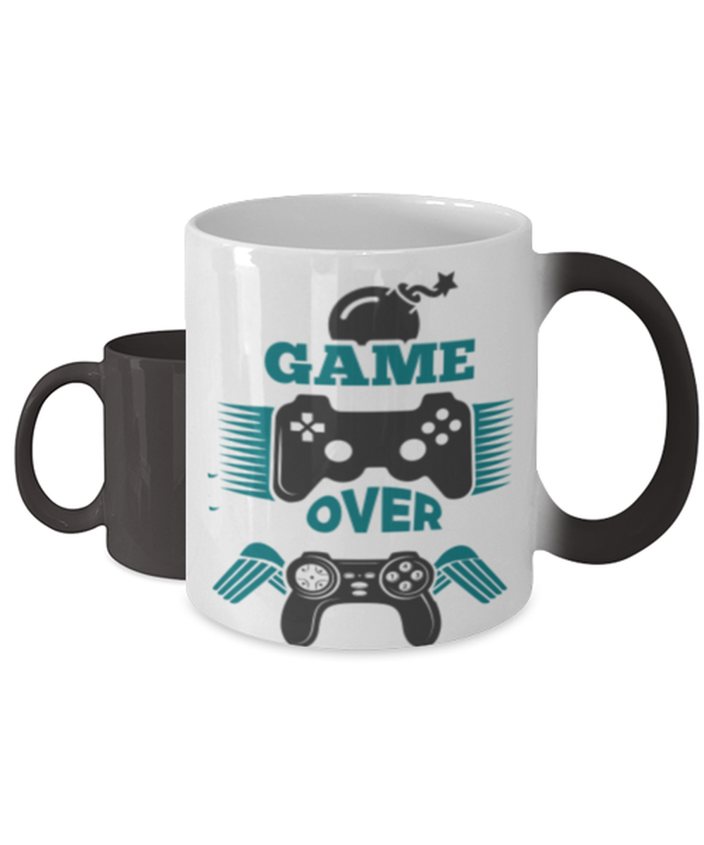 game over, Heat Sensitive Color Changing Coffee Mug, Magic Coffee Cup. Model 60089