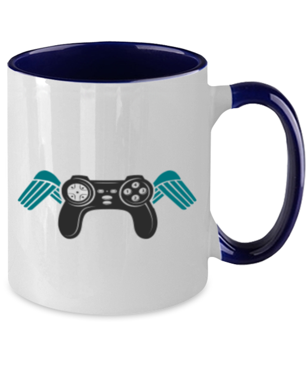 just gaming, navy Two Tone Coffee Mug. Model 60089