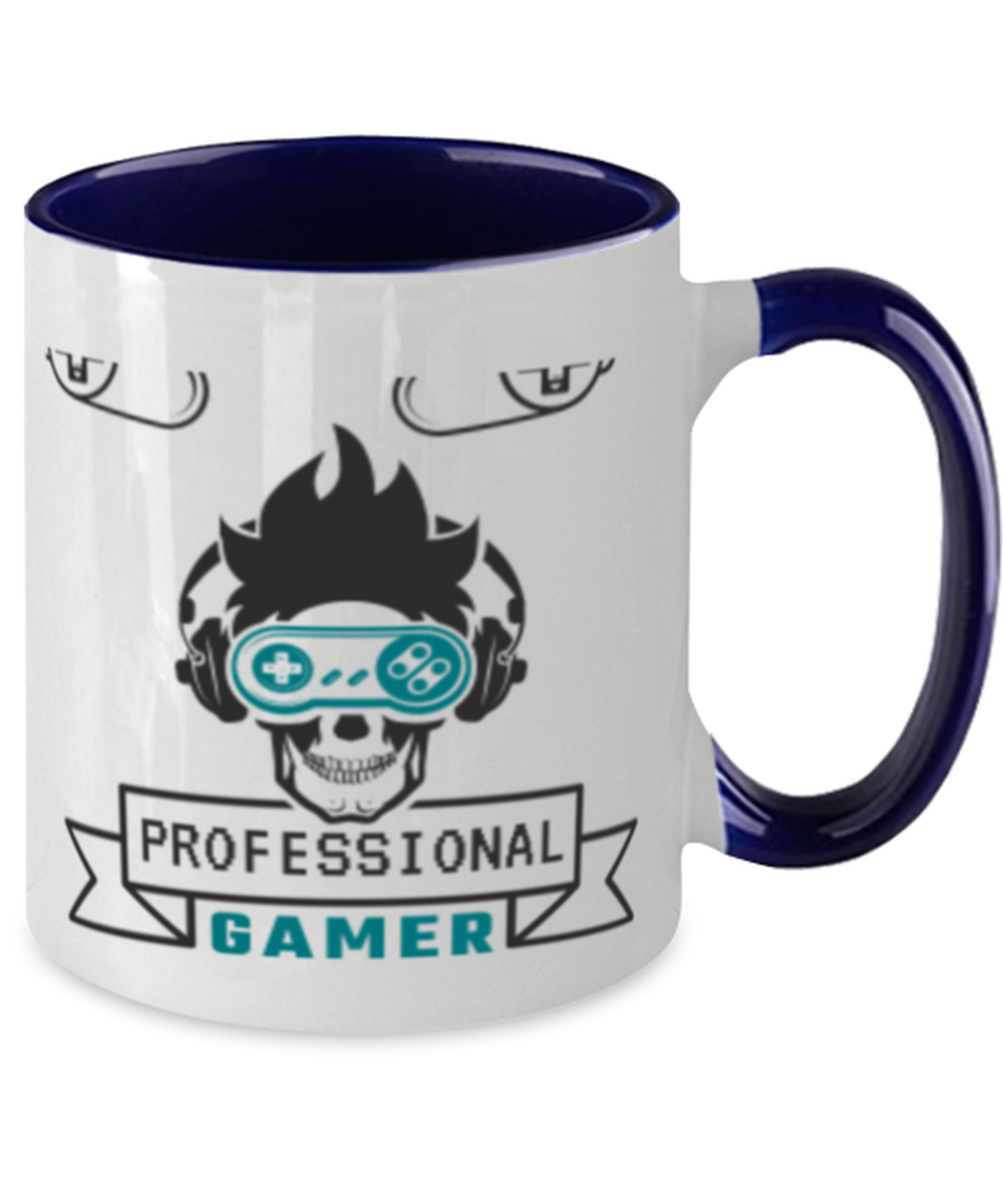Professional gamer, navy Two Tone Coffee Mug. Model 60089