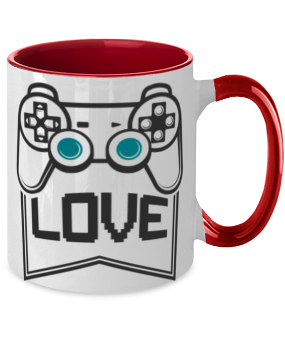 Gamer ON, red Two Tone Coffee Mug. Model 60089