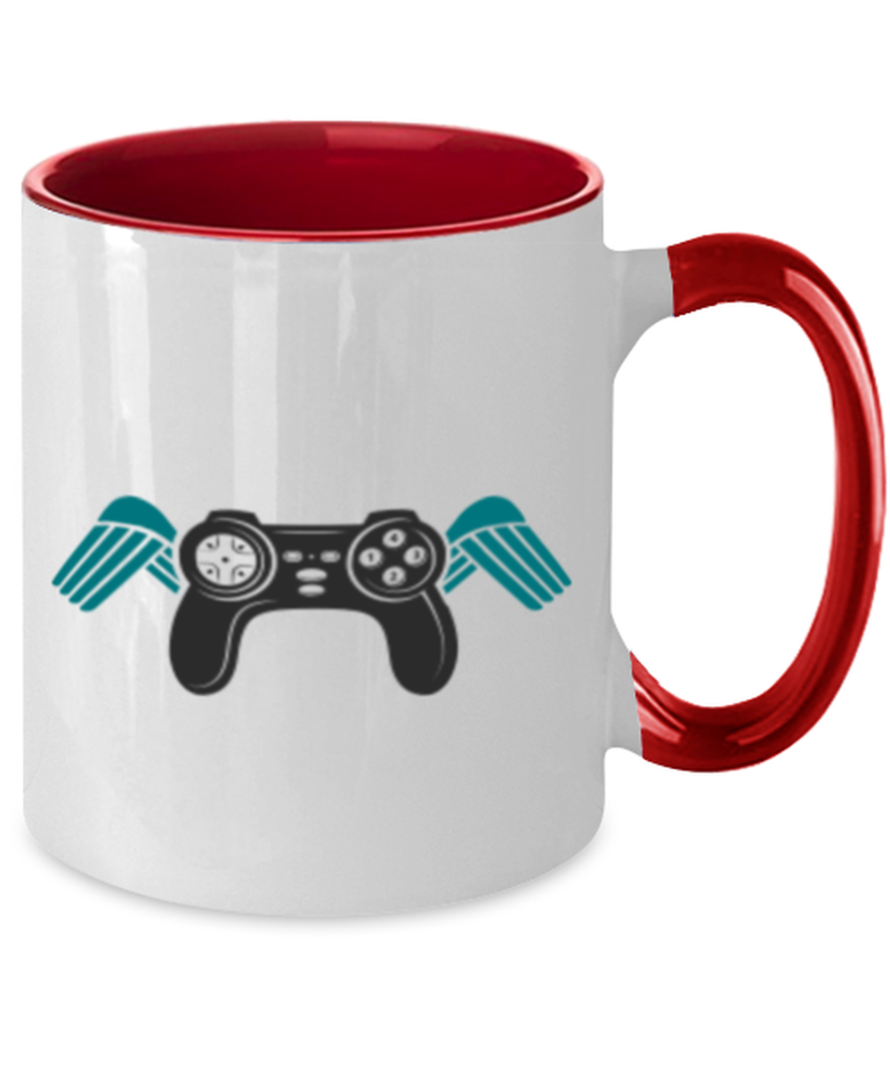 just gaming, red Two Tone Coffee Mug. Model 60089