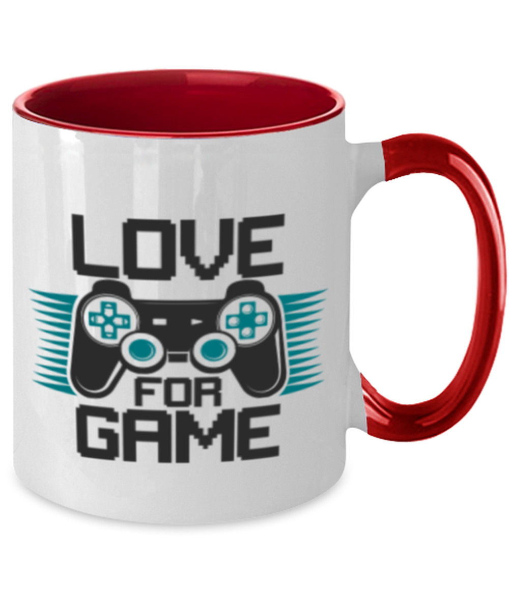 Love for game, red Two Tone Coffee Mug. Model 60089