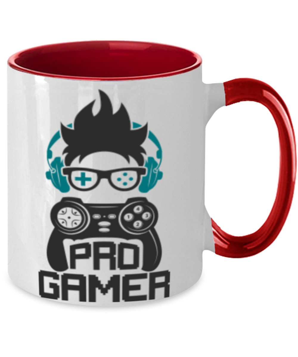 pro gamer, red Two Tone Coffee Mug. Model 60089