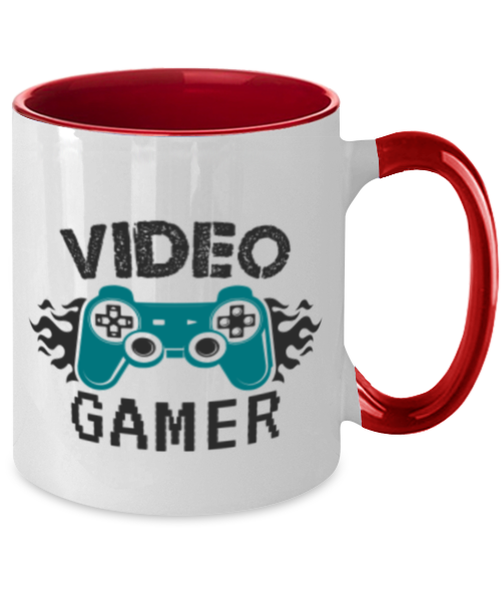 Video Gamer, red Two Tone Coffee Mug. Model 60089