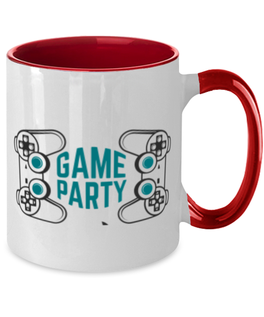 game party, red Two Tone Coffee Mug. Model 60089