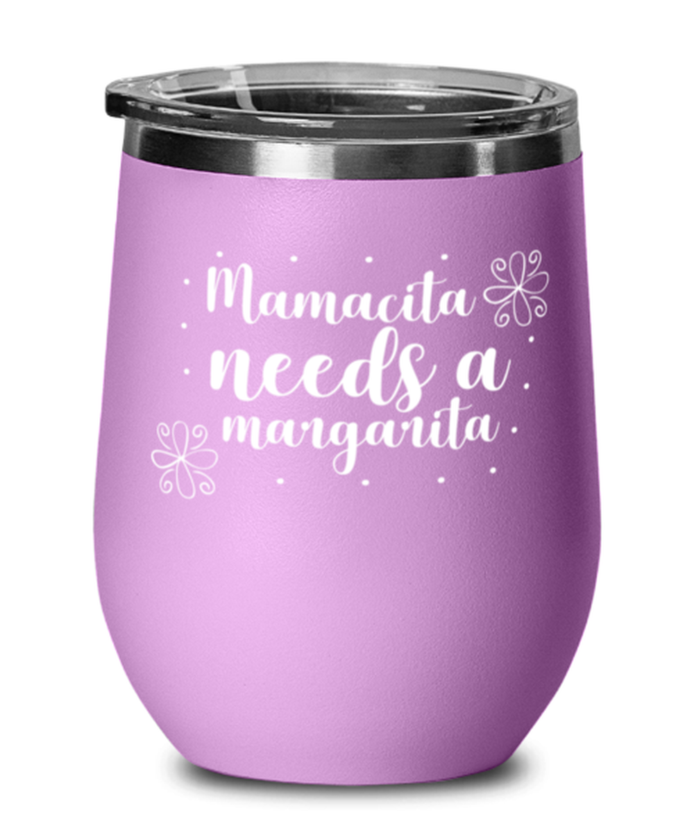 Mamacita needs a margarita, light purple Wineglass. Model 60043