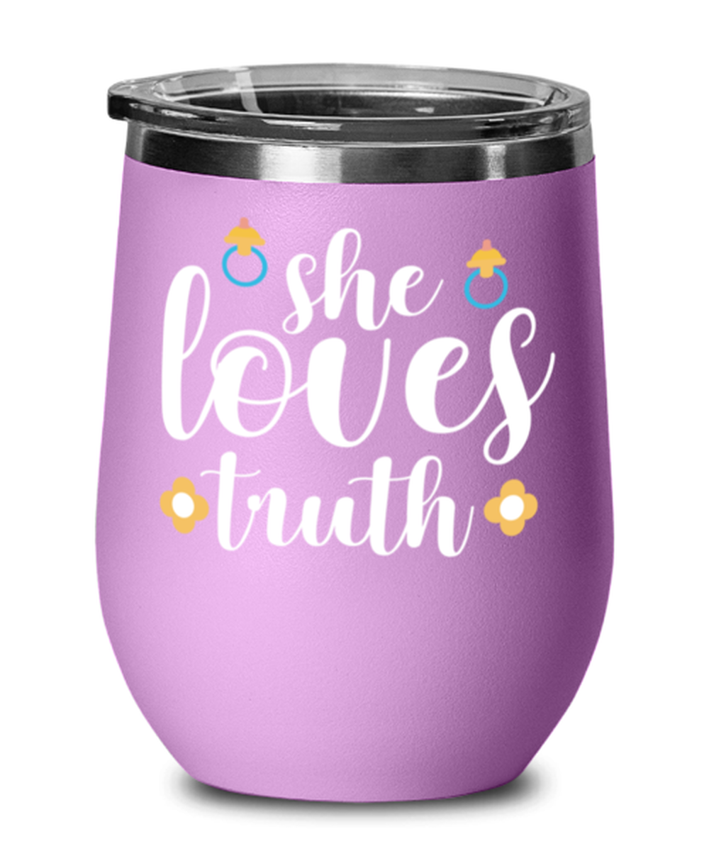 she loves truth, light purple Wineglass. Model 60043