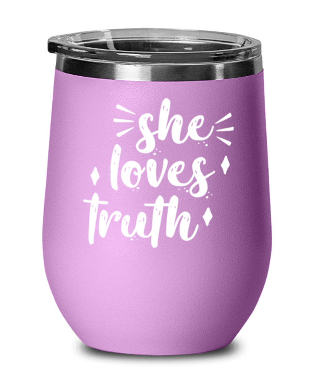 she loves truth1, light purple Wineglass. Model 60043