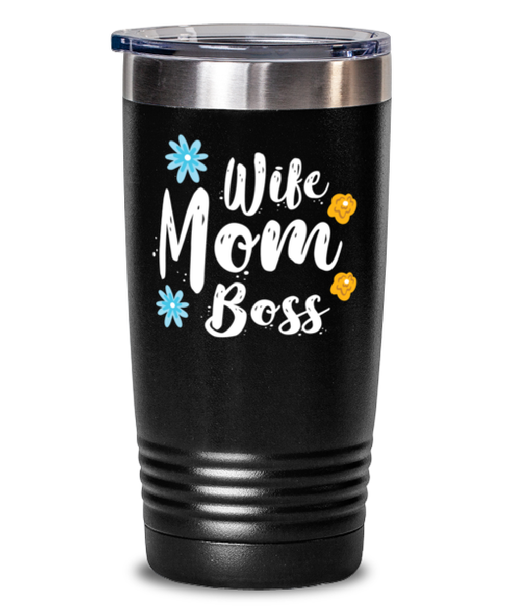 Wife Mom Boss1, black Tumbler 20oz. Model 60046
