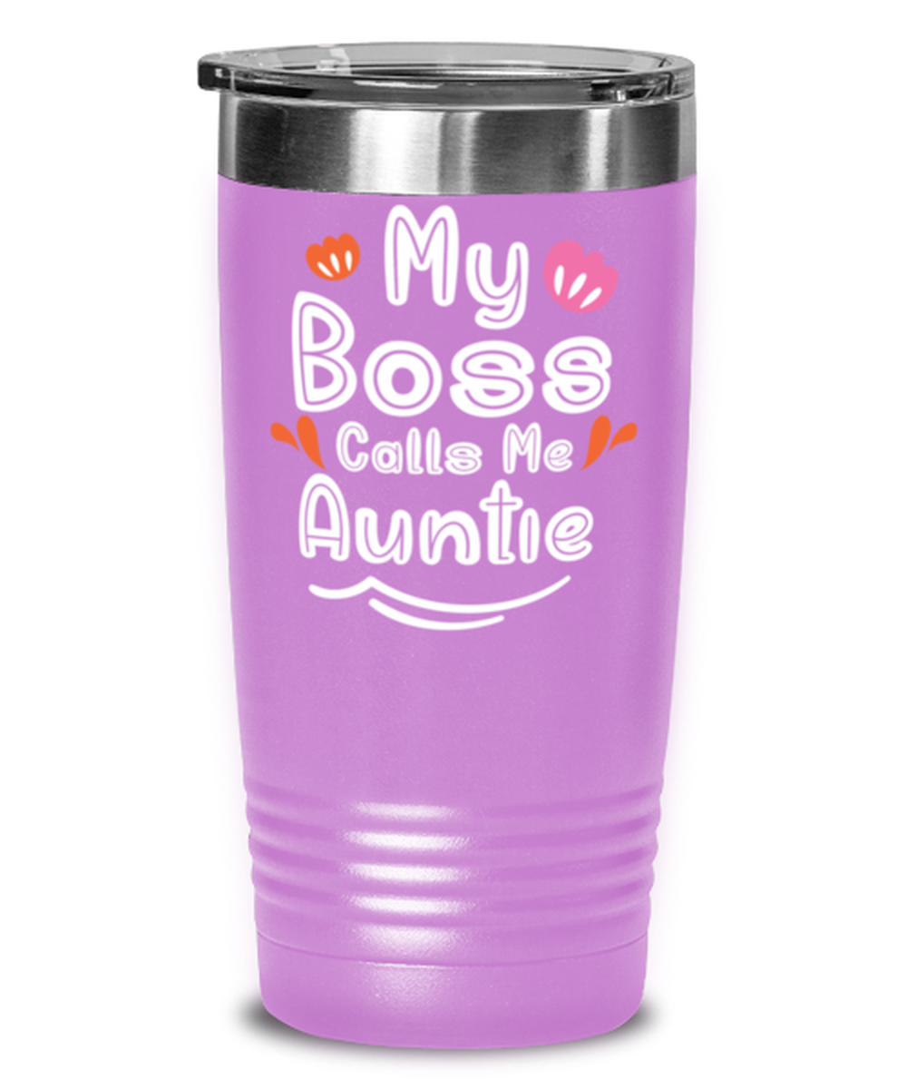 My Boss Calls Me Auntie, light purple Tumbler 20oz. Model 60046
