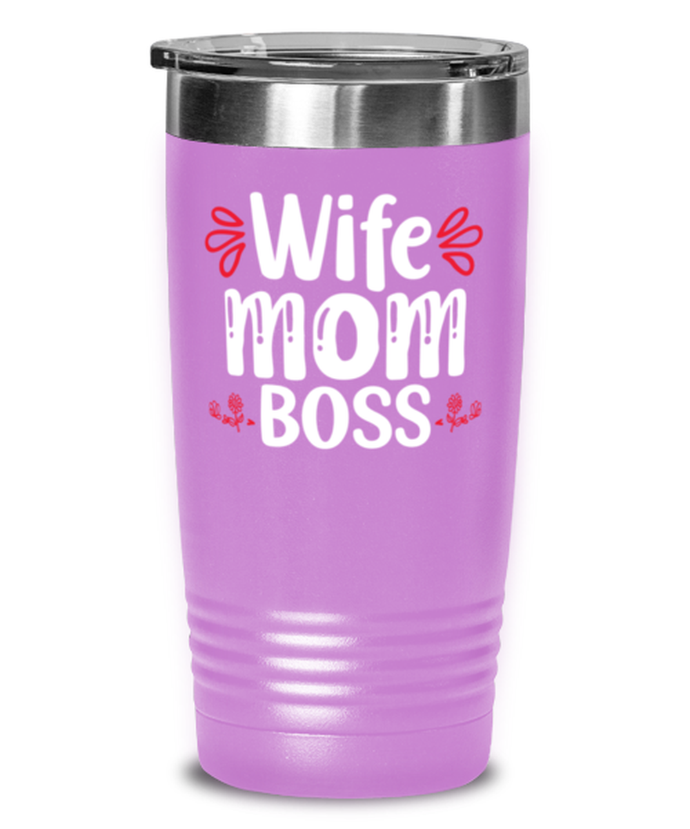Wife Mom Boss, light purple Tumbler 20oz. Model 60046