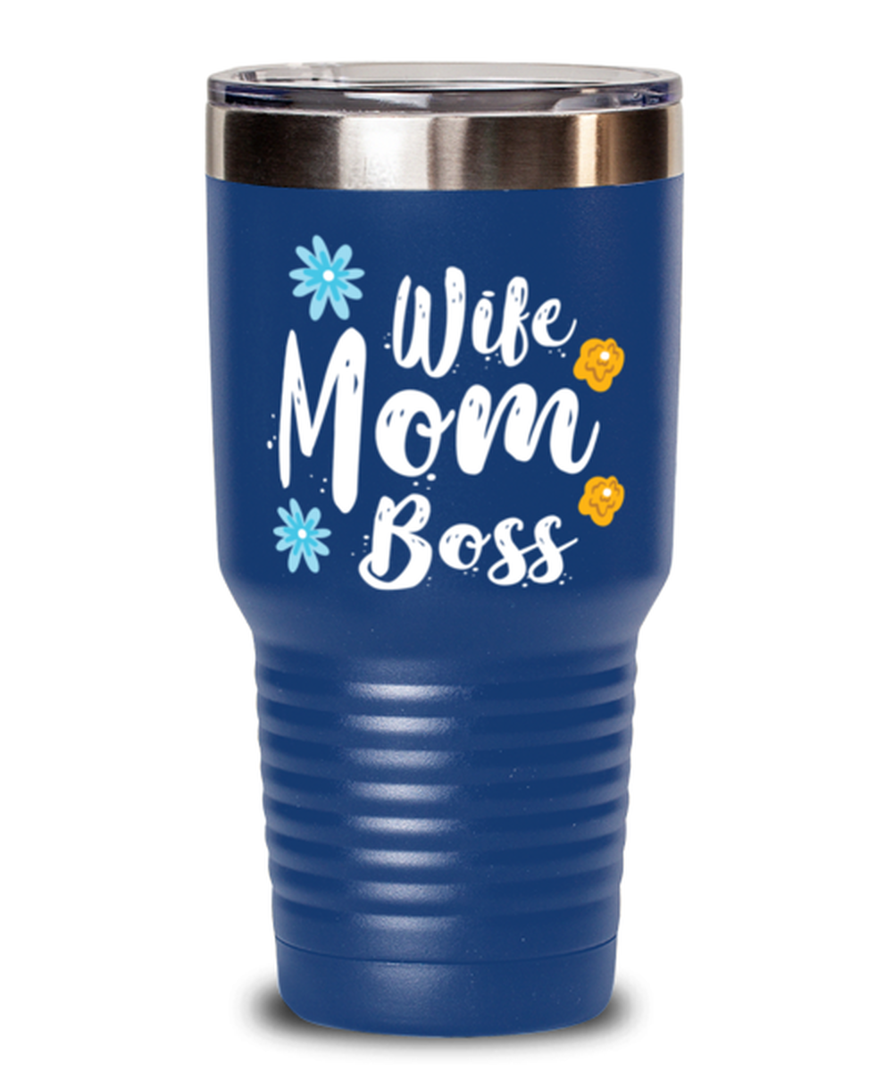 Wife Mom Boss1, blue Tumbler 30oz. Model 60046