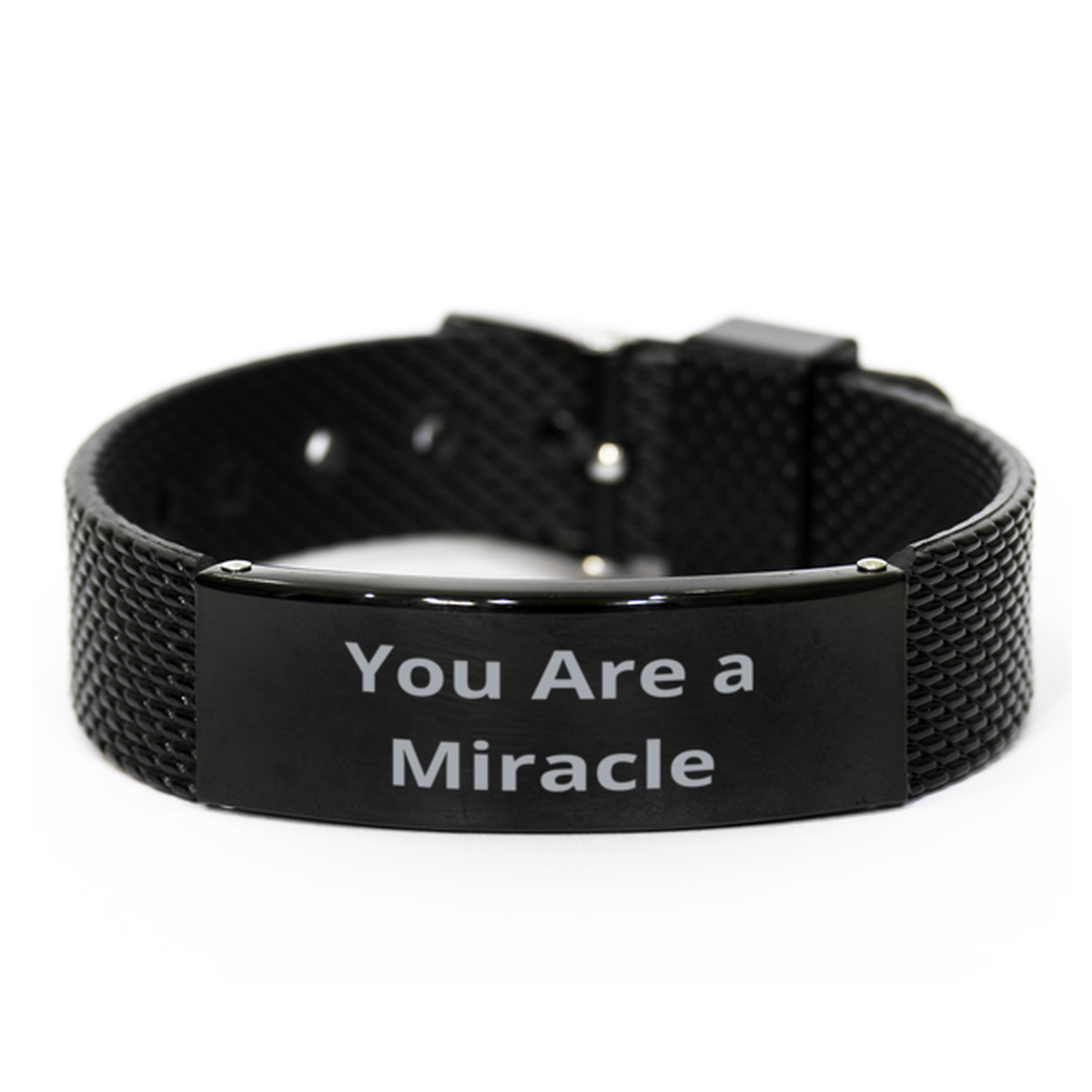 You Are a Miracle, Black Shark Mesh Bracelet. Model 60054