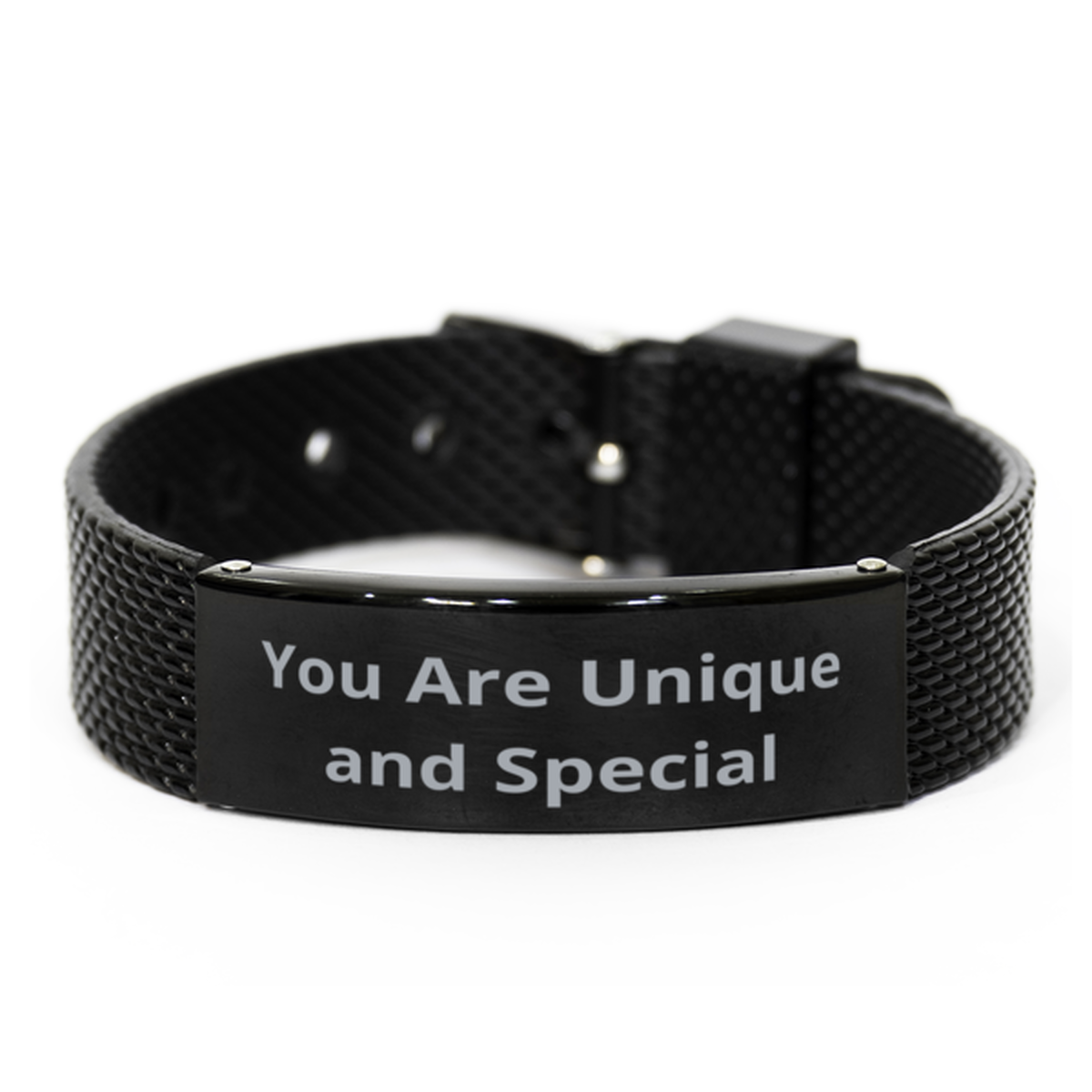 You Are Unique and Special, Black Shark Mesh Bracelet. Model 60054