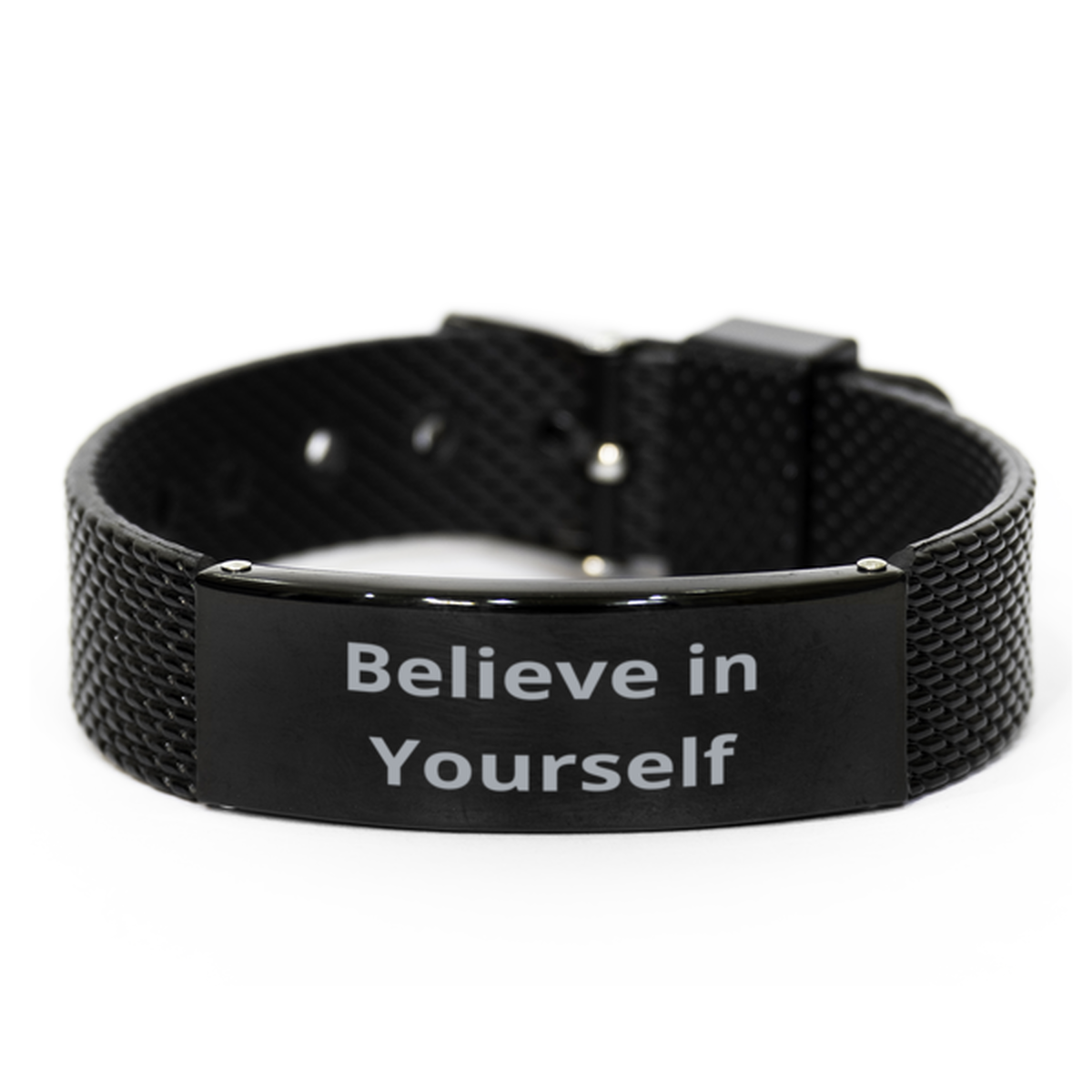 Believe in Yourself, Black Shark Mesh Bracelet. Model 60054