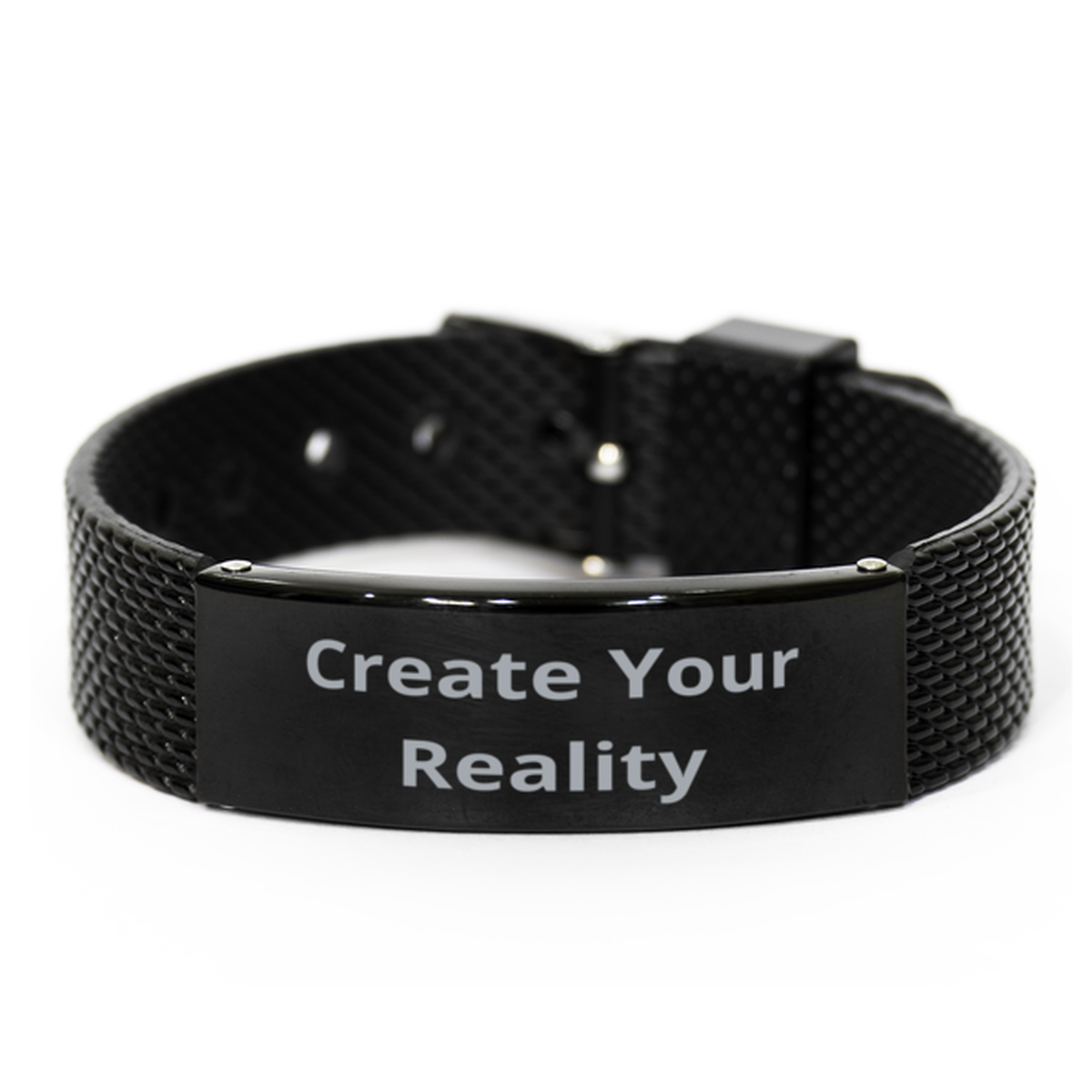 Create Your Reality, Black Shark Mesh Bracelet. Model 60054