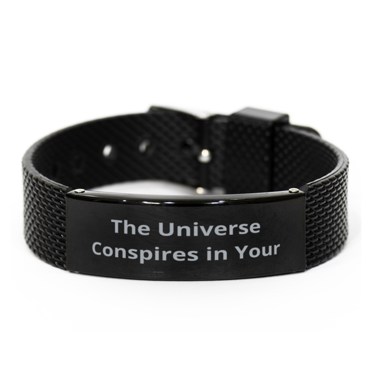 The Universe Conspires in Your Favor, Black Shark Mesh Bracelet. Model 60054
