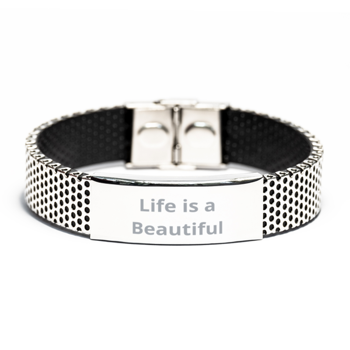 Life is a Beautiful Journey, Stainless Steel Bracelet. Model 60054
