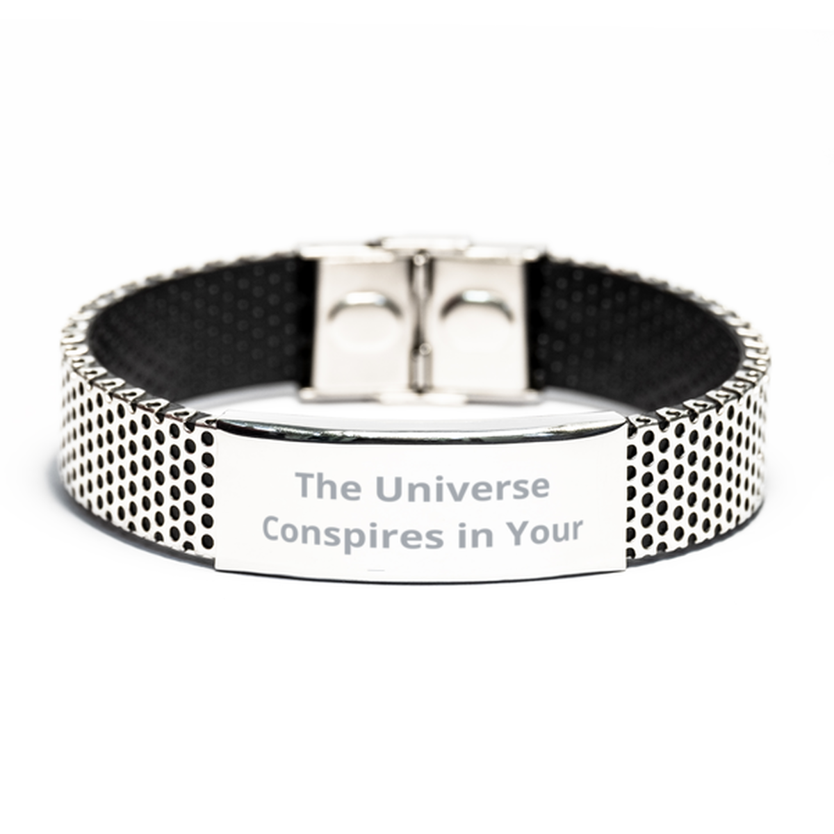 The Universe Conspires in Your Favor, Stainless Steel Bracelet. Model 60054