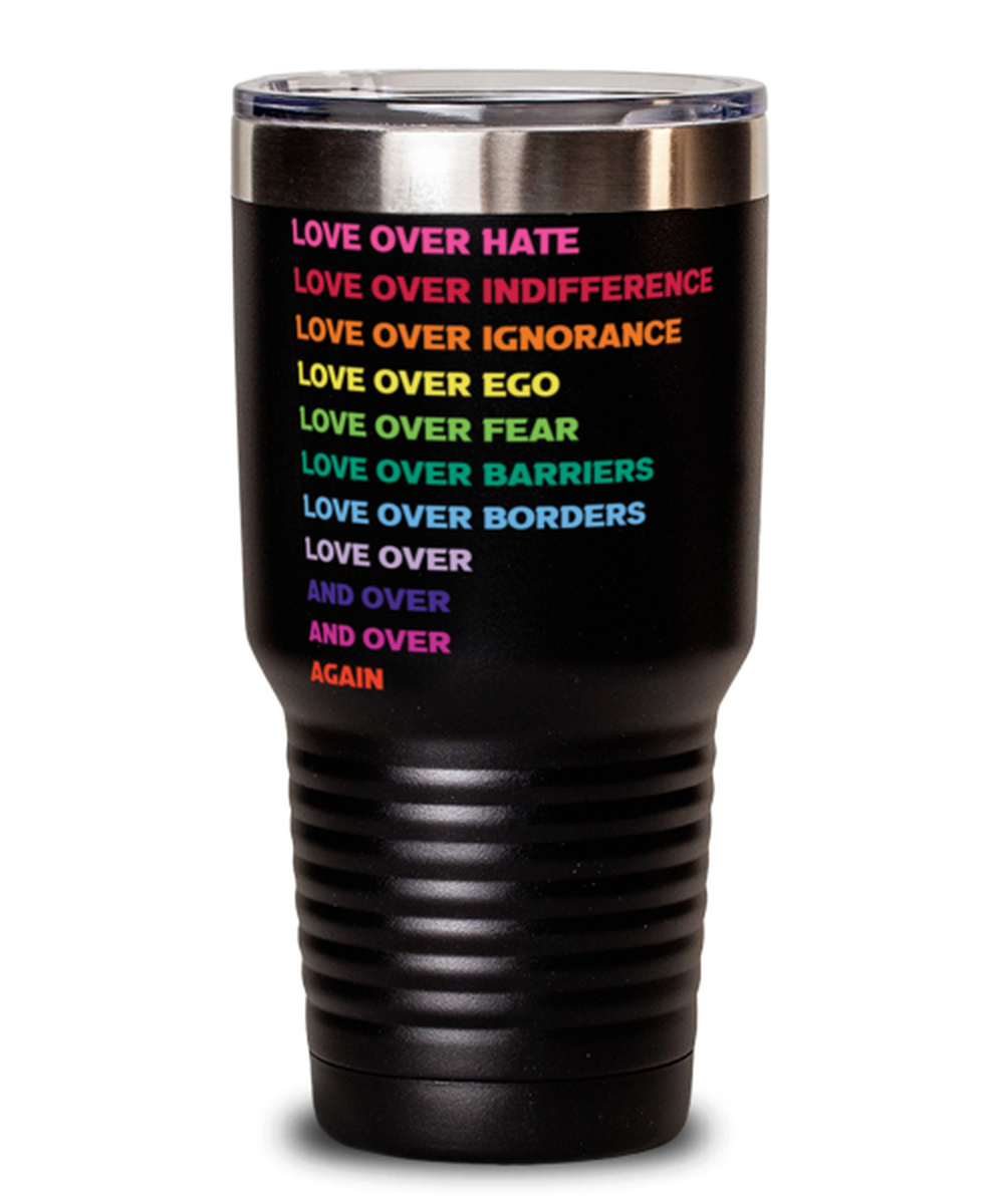 Love Over Hate Shirt 2, black Tumbler 30oz. Model 60055