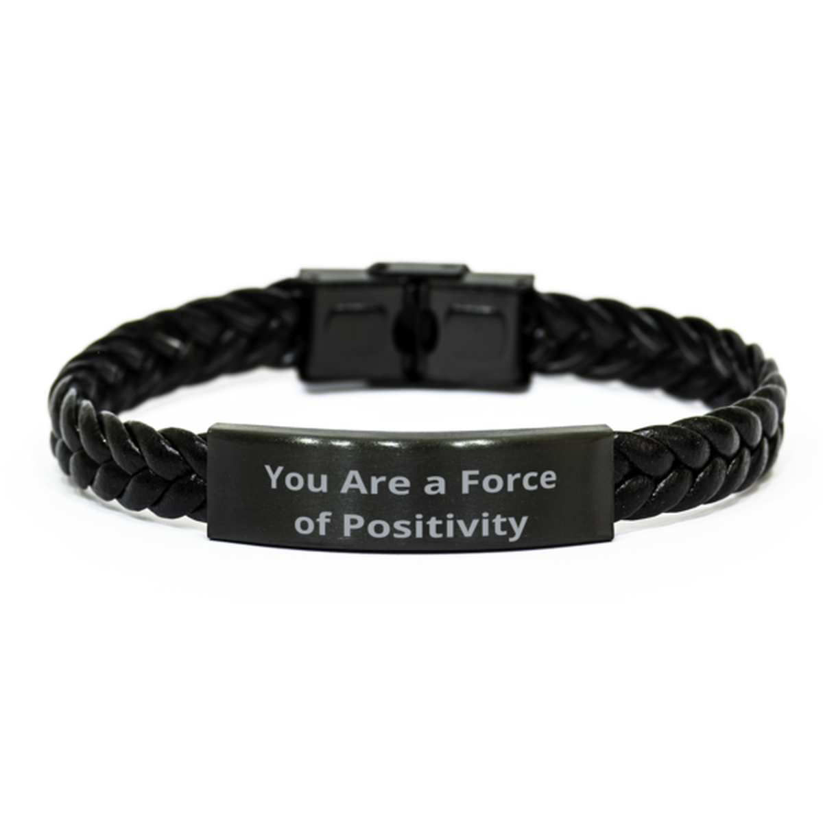 You Are a Force of Positivity, Braided Leather Bracelet. Model 60057