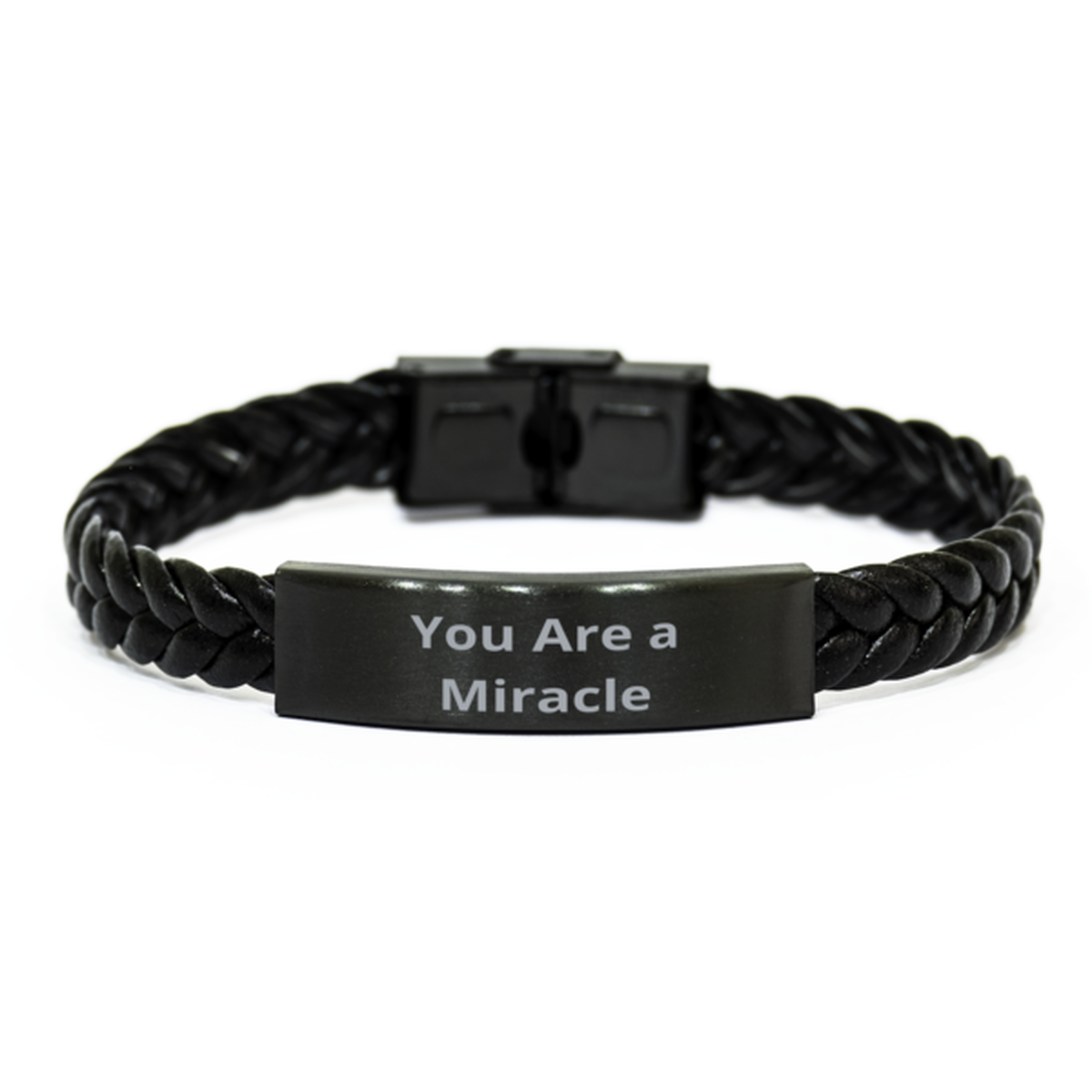 You Are a Miracle, Braided Leather Bracelet. Model 60057