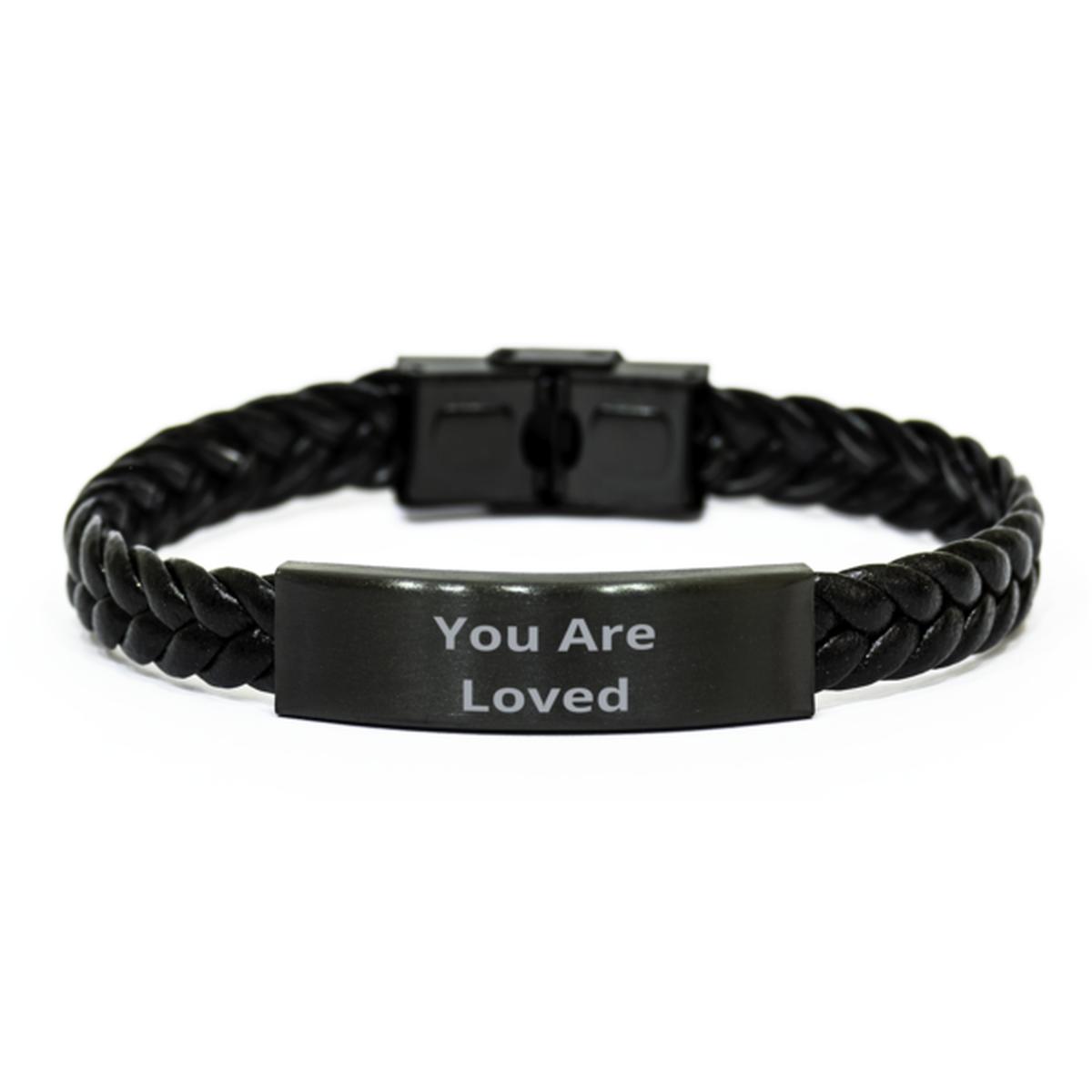 You Are Loved, Braided Leather Bracelet. Model 60057