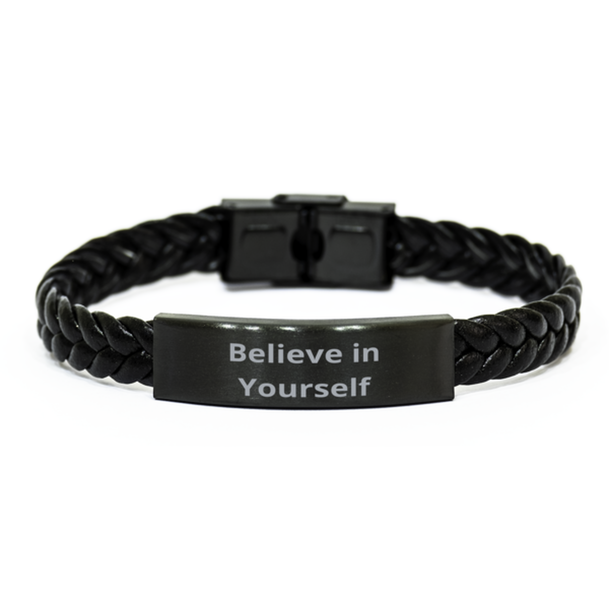 Believe in Yourself, Braided Leather Bracelet. Model 60057