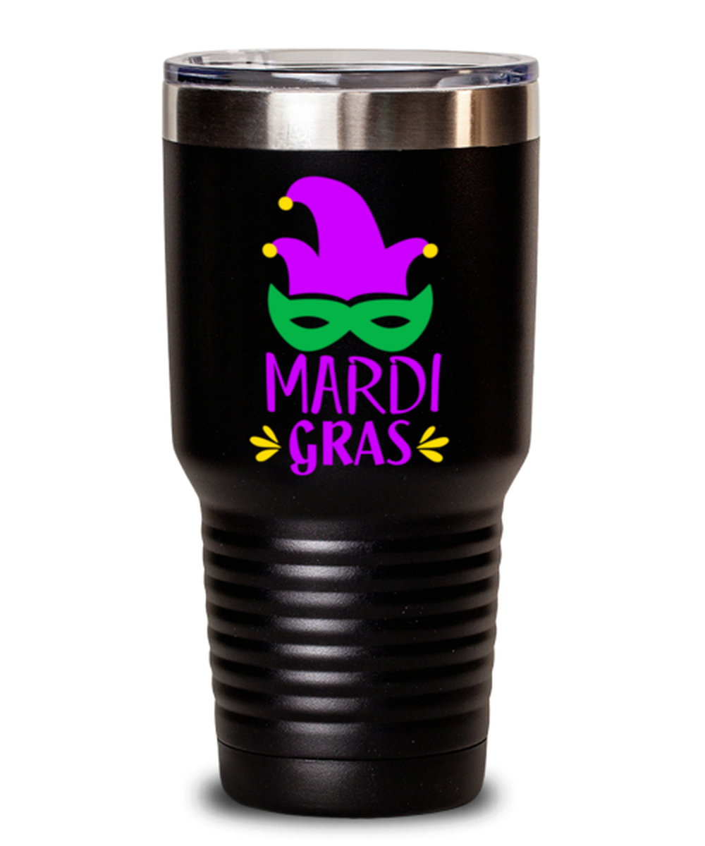 Mardi Gras, black Tumbler 30oz. Model 60059