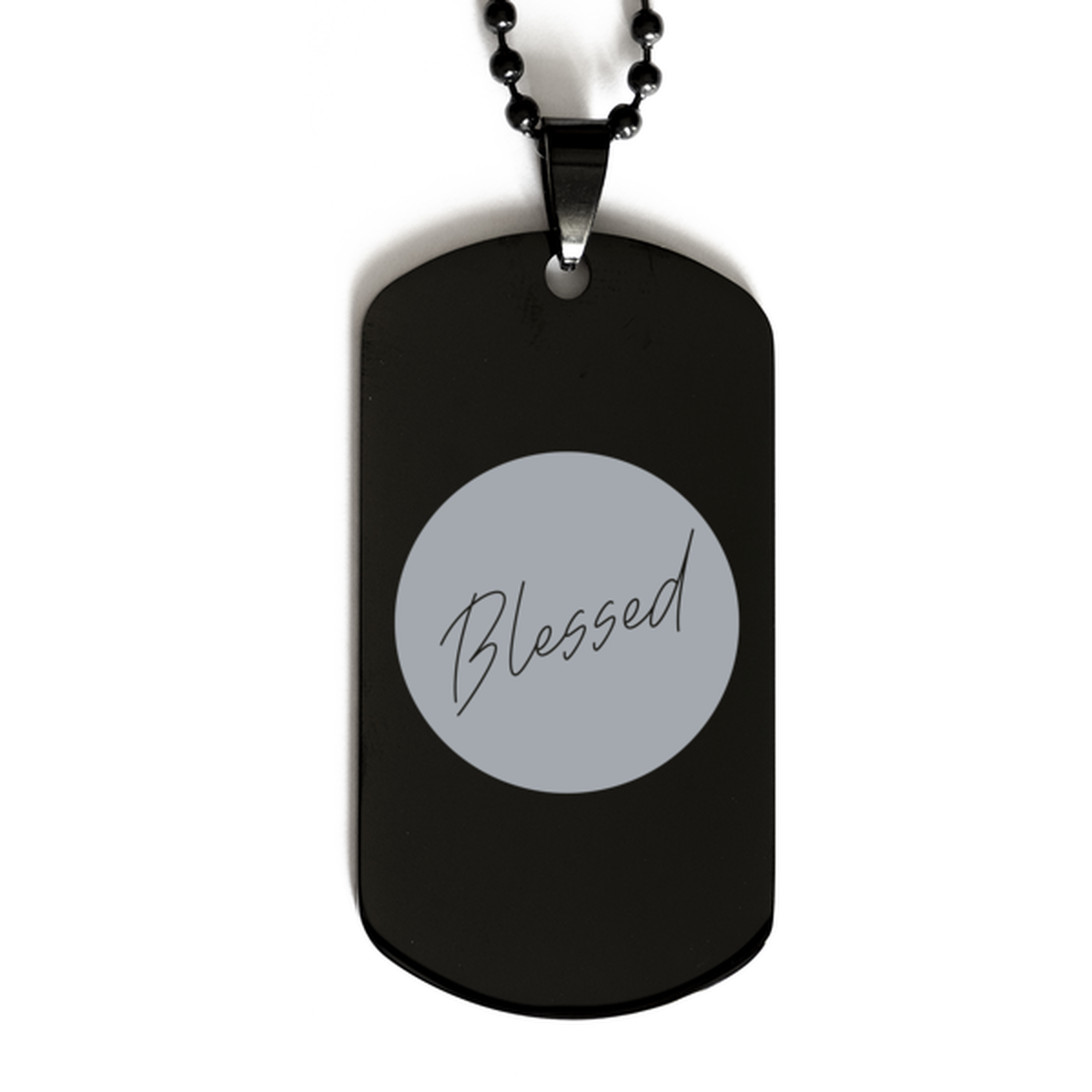Blessed, Black Dog Tag Bracelet. Model 60060