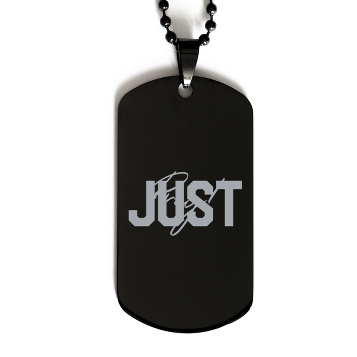 Just Pray, Black Dog Tag Bracelet. Model 60060