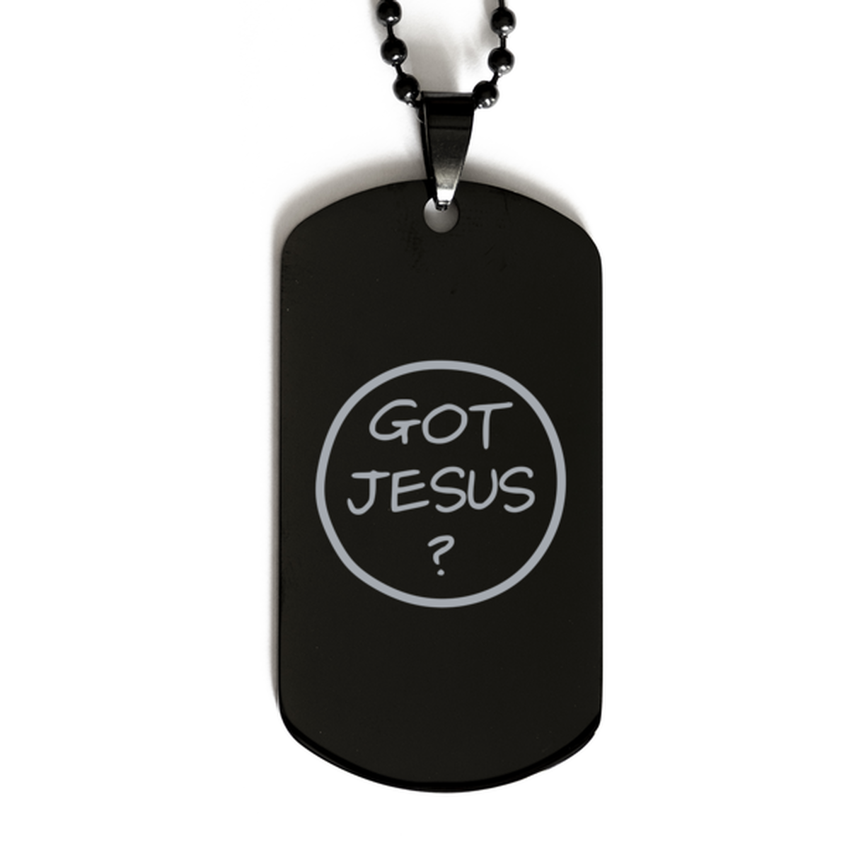 Got Jesus?, Black Dog Tag Bracelet. Model 60060