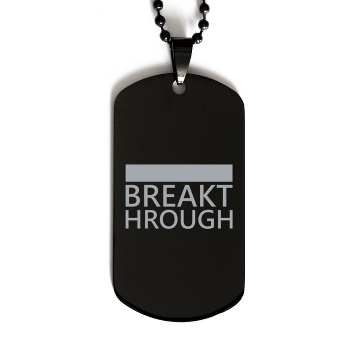Breakthrough, Black Dog Tag Bracelet. Model 60060