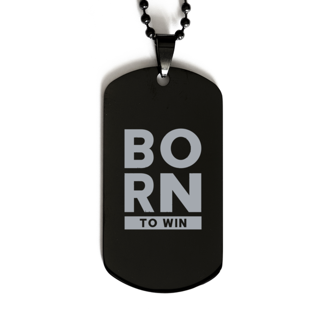 Born to Win, Black Dog Tag Bracelet. Model 60060