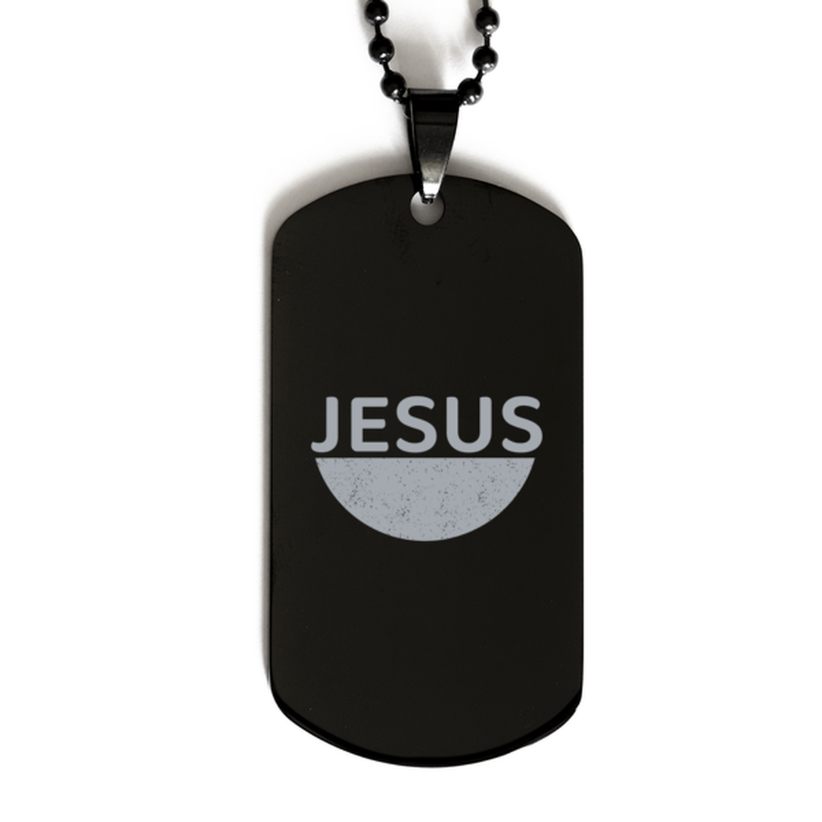 Jesus Loves You 2, Black Dog Tag Bracelet. Model 60060