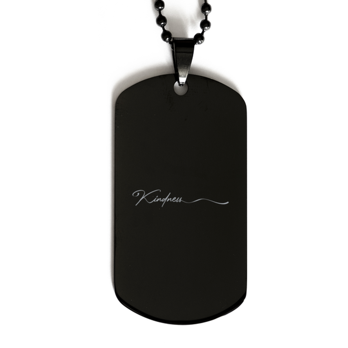 Kindness, Black Dog Tag Bracelet. Model 60060