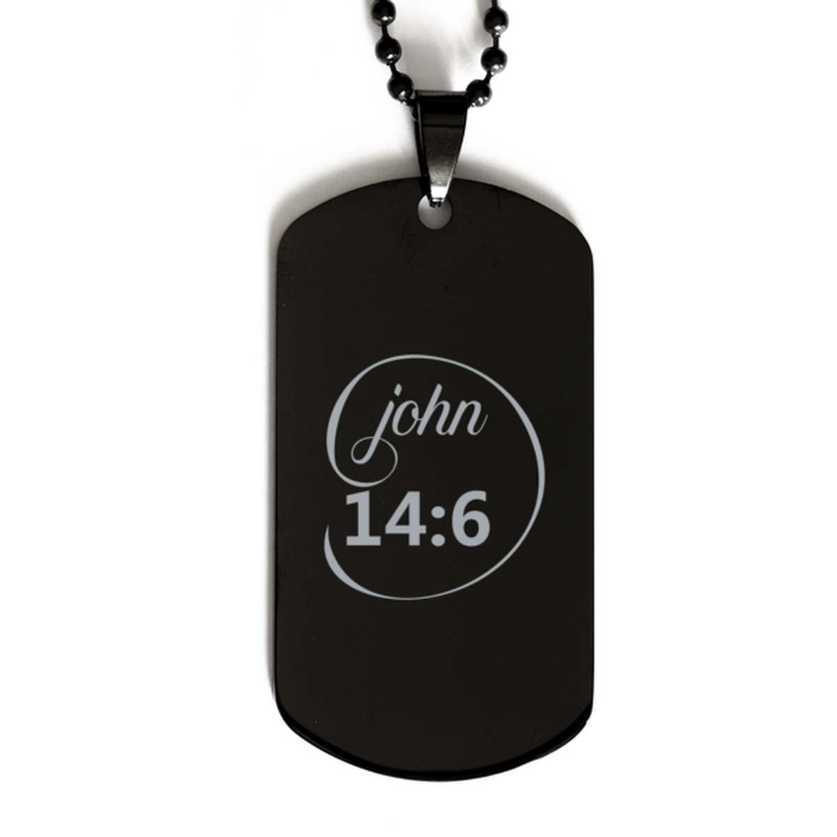 John 14:6, Black Dog Tag Bracelet. Model 60060