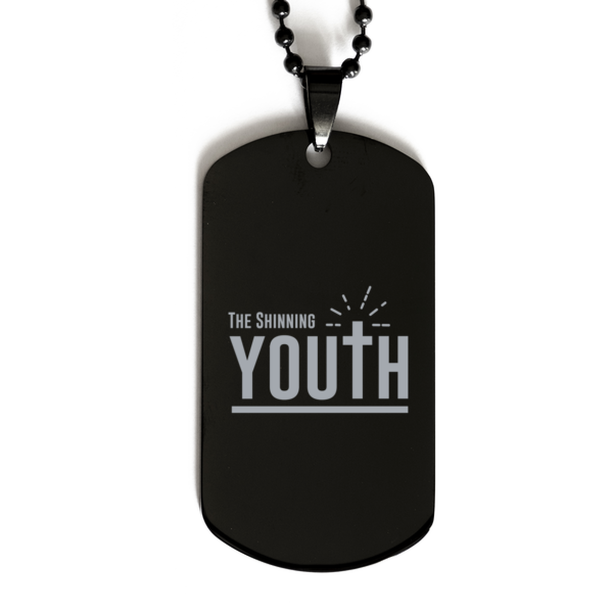 The Shining Youth, Black Dog Tag Bracelet. Model 60060