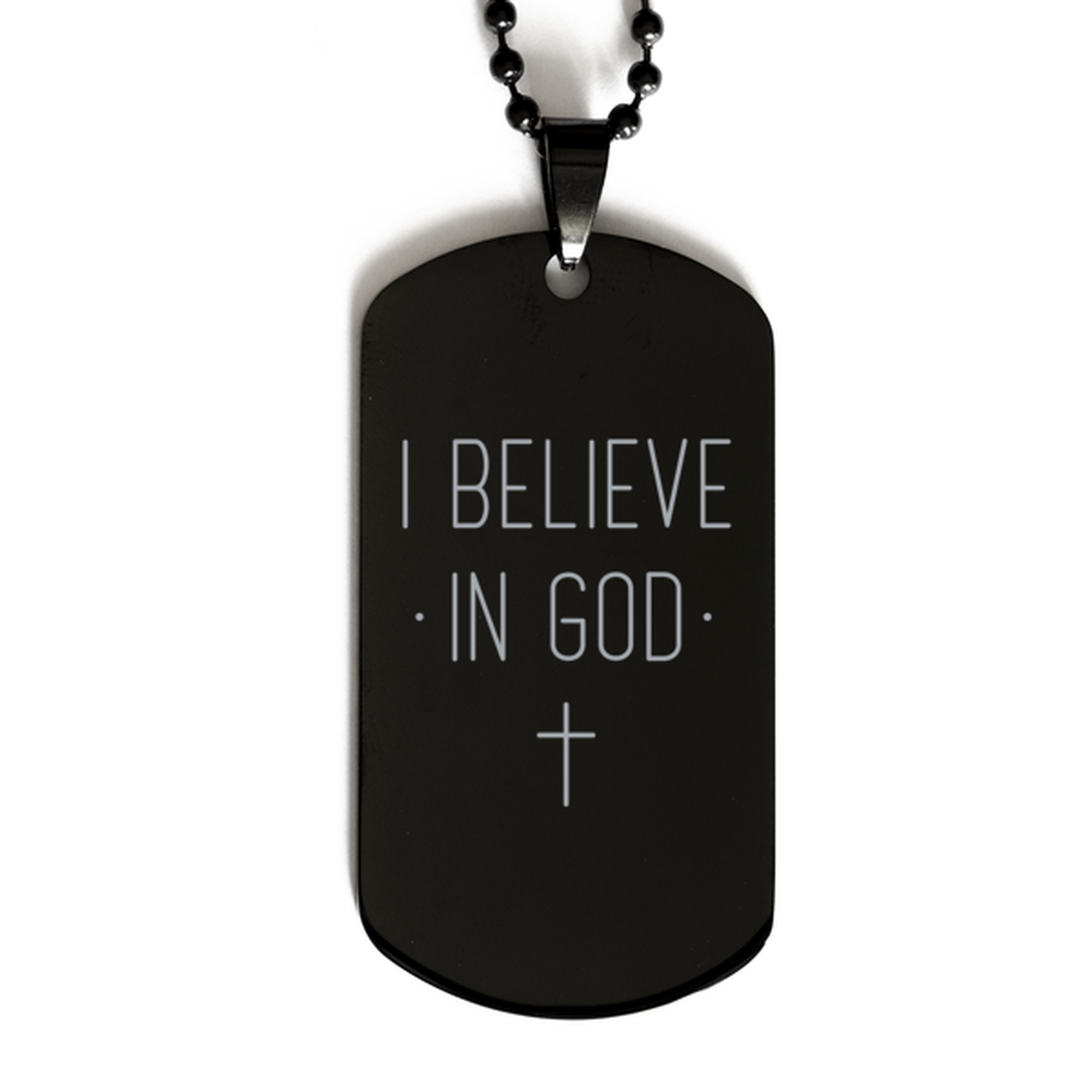 I Believe in God 2, Black Dog Tag Bracelet. Model 60060