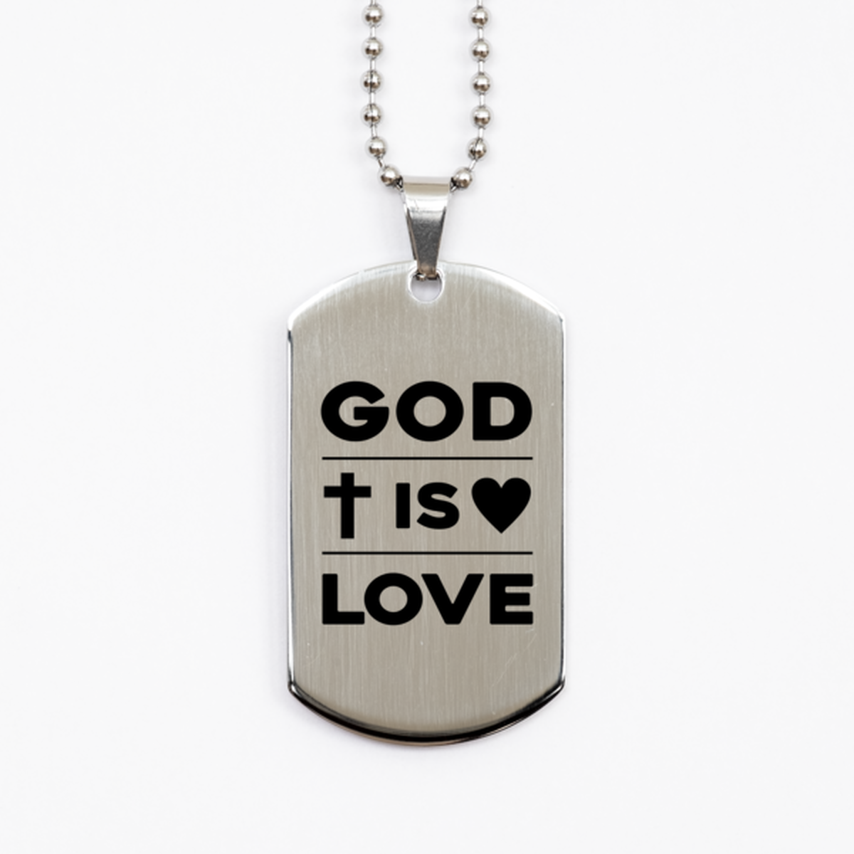 God is Love, Silver Dog Tag Bracelet. Model 60061